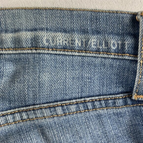 Current/Elliott The Super Slouchy Skinny Super Love Destroy with Paint Jeans 27 - Picture 13 of 13